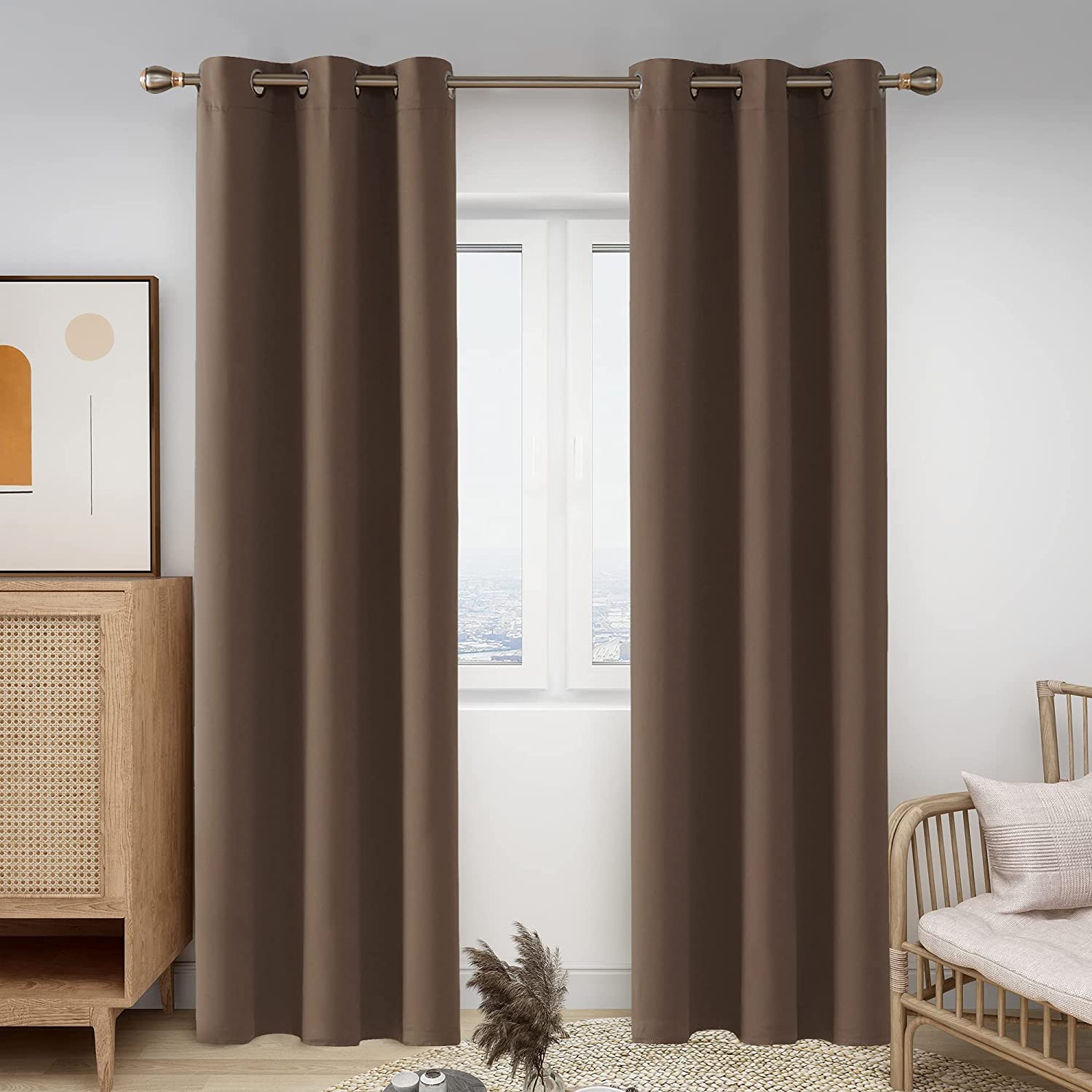 Deconovo Bedroom Curtains 96 Inch Length, Blackout Drapes, Thermal