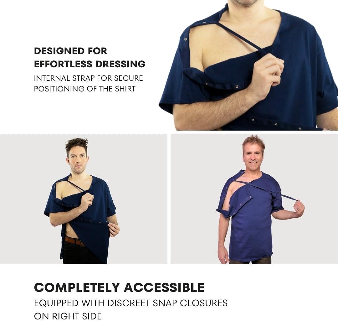 Inspired Comforts Unisex Right Shoulder & Side Access Post Surgery & Rehab  Snap