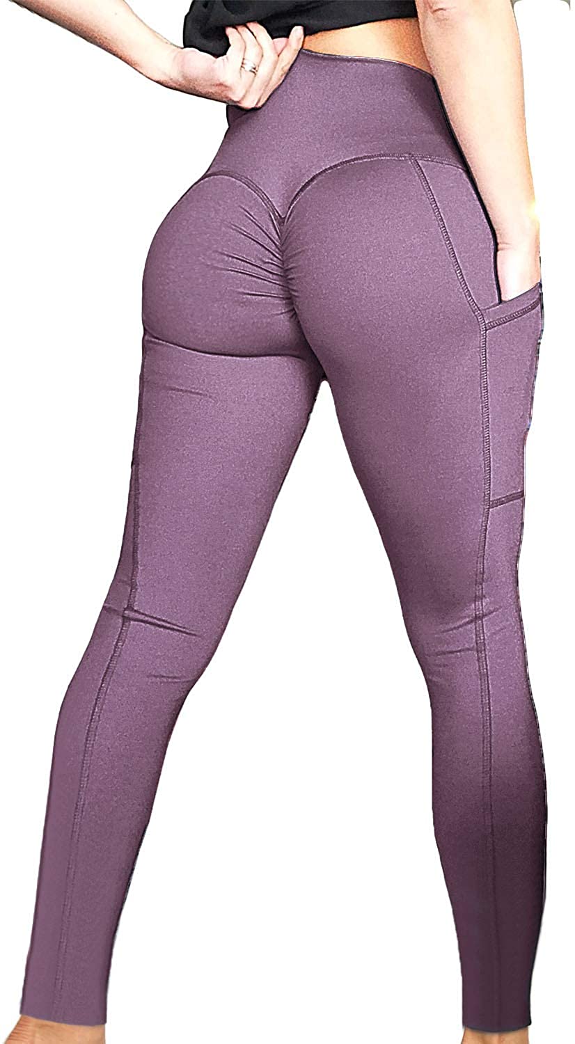 FITTOO Women's High Waisted Bottom Scrunch Leggings Ruched Yoga Pants Push up  Butt Lift Trousers Workout Tights Black S : : Clothing, Shoes &  Accessories