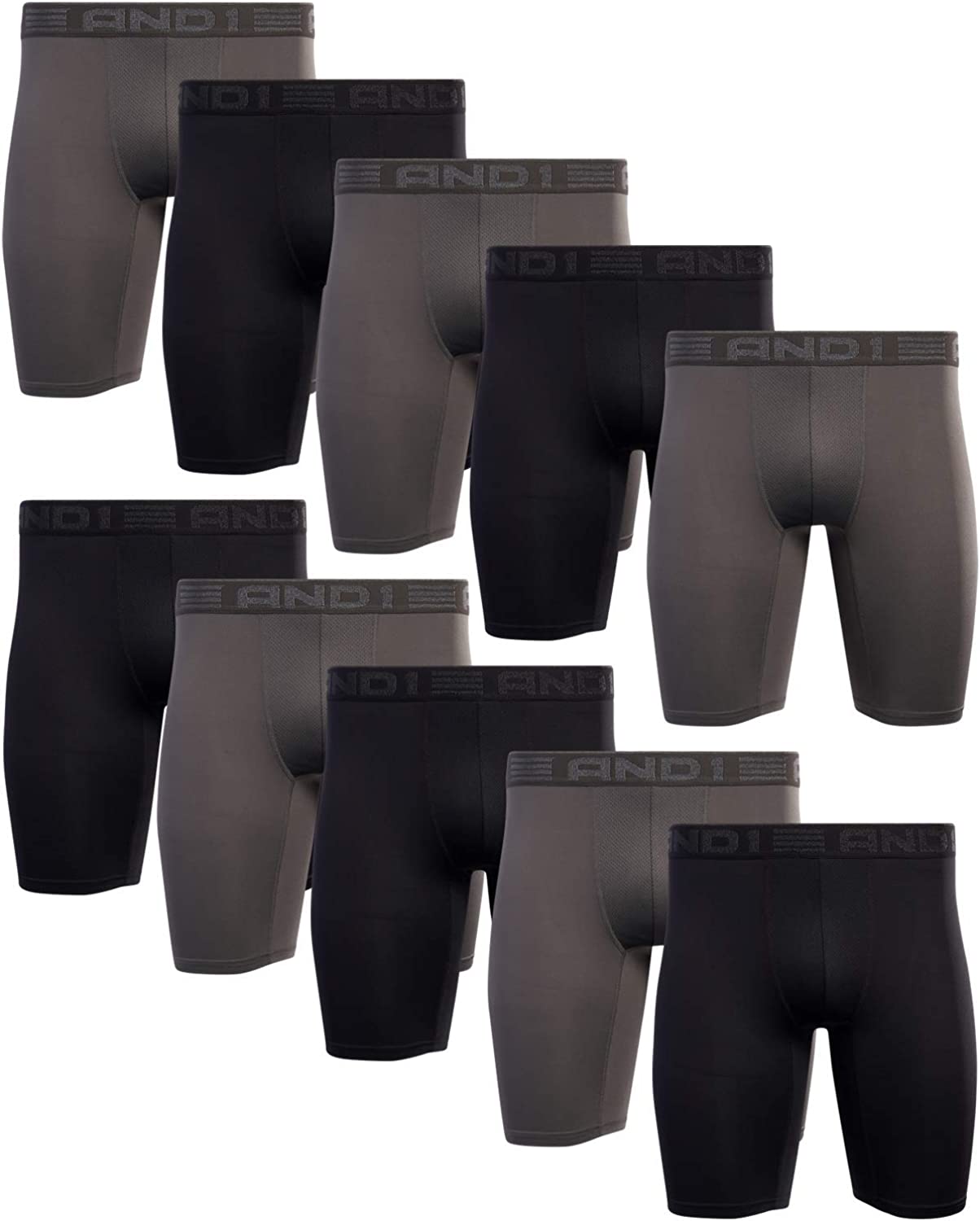 AND1 Mens Underwear 5 Pack Performance Compression Boxer  Briefs