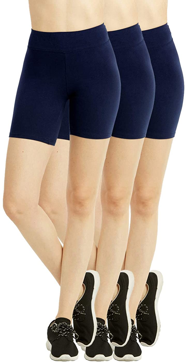 Cotton Leggings - Women's Mid Thigh 15 Short Cotton Leggings - 3 in a Pack  : : Clothing, Shoes & Accessories