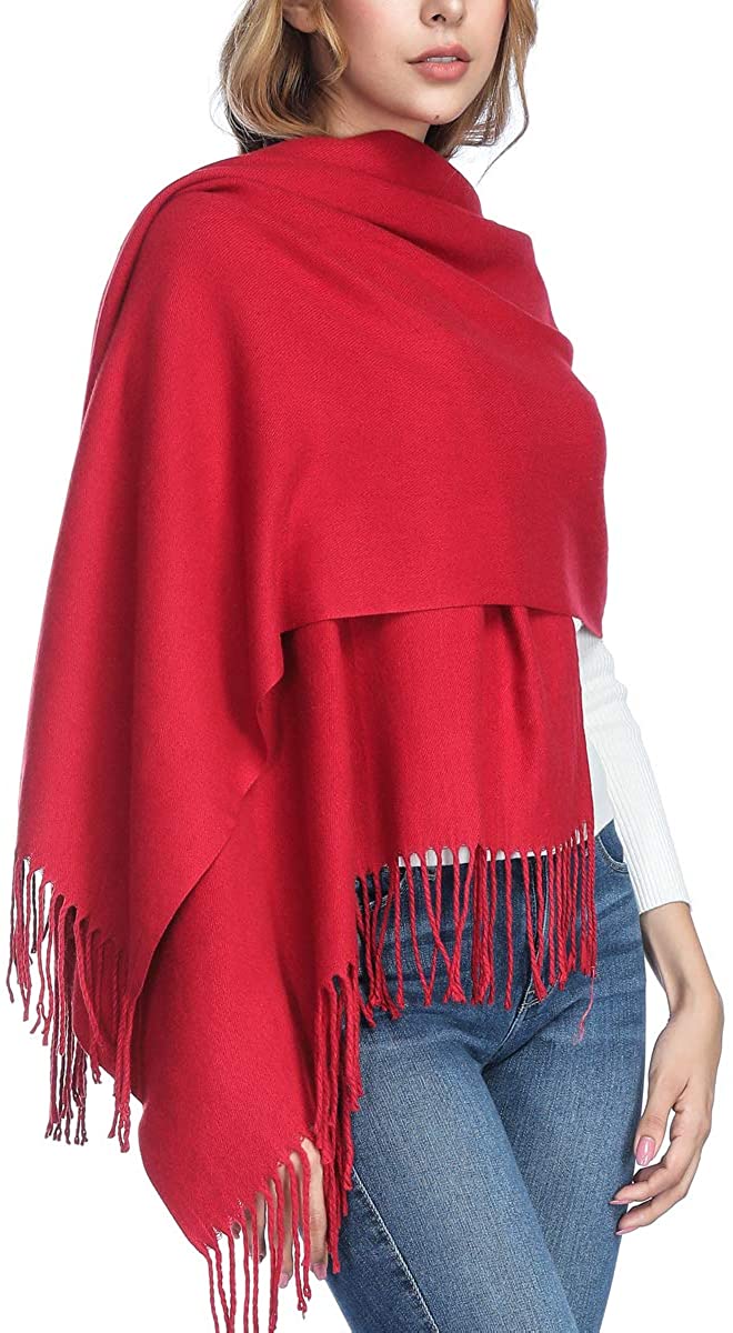 Extra Large Thick Soft Cashmere Wool Shawl Wraps for Women PoilTreeWing Pashmina Scarf 