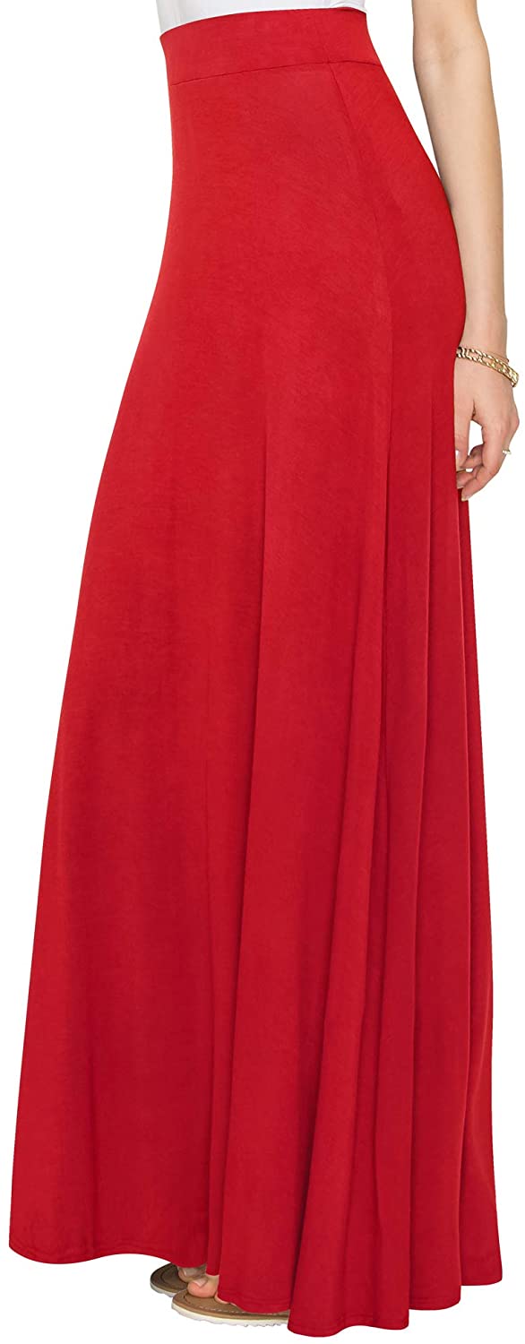 Lock and Love Women's Styleish Print/Solid High Waist Flare Long Maxi Skirt 
