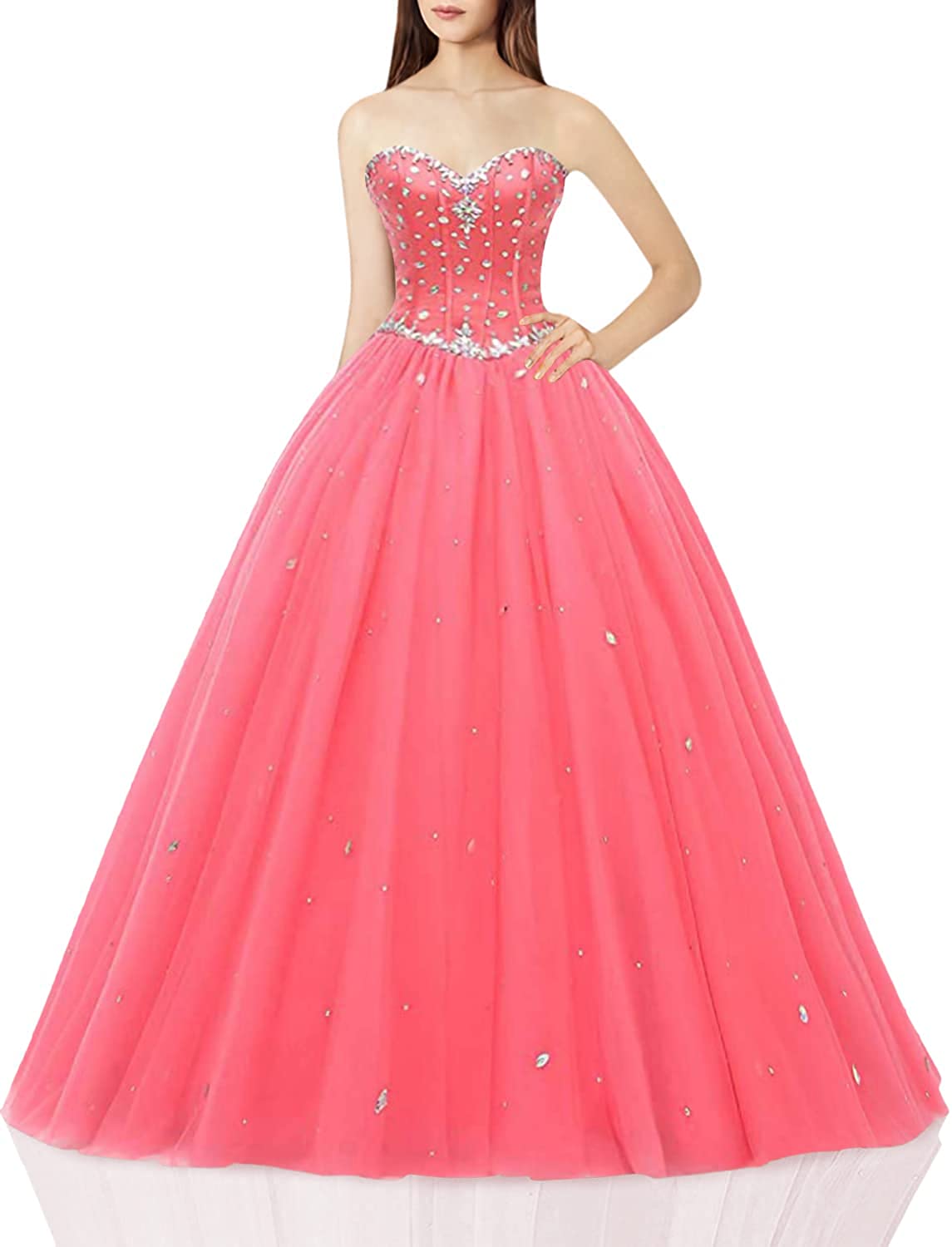 Likedpage Womens Sweetheart Ball Gown Tulle Quinceanera Dresses Prom Dress Ebay 