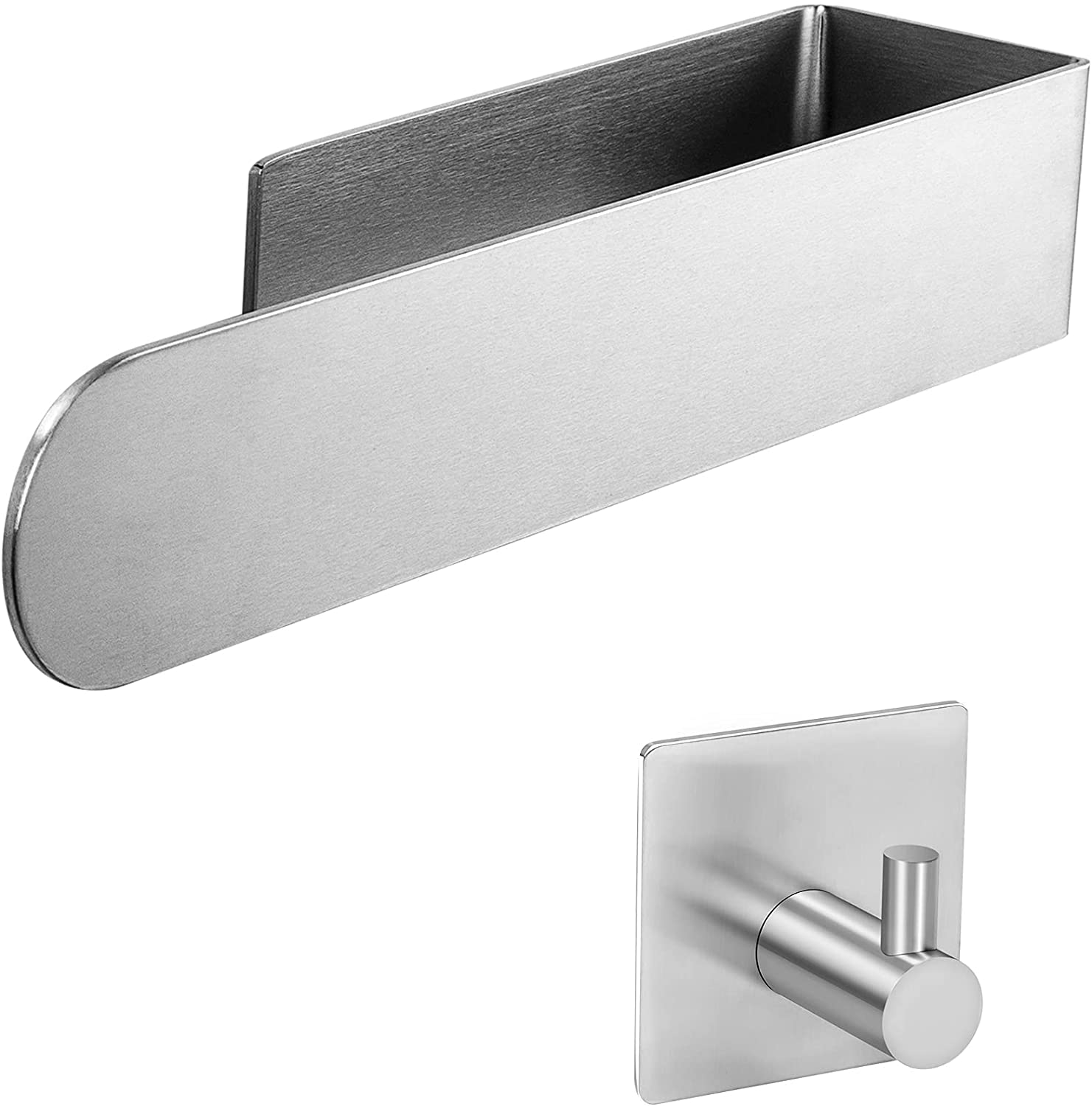 sliver 4 Towel Holder Wall Mounted Bathroom Towel Robe Hook,Shower Kitchen Wall Hanging Hooks Wall Mount SUS 304 Stainless Steel 