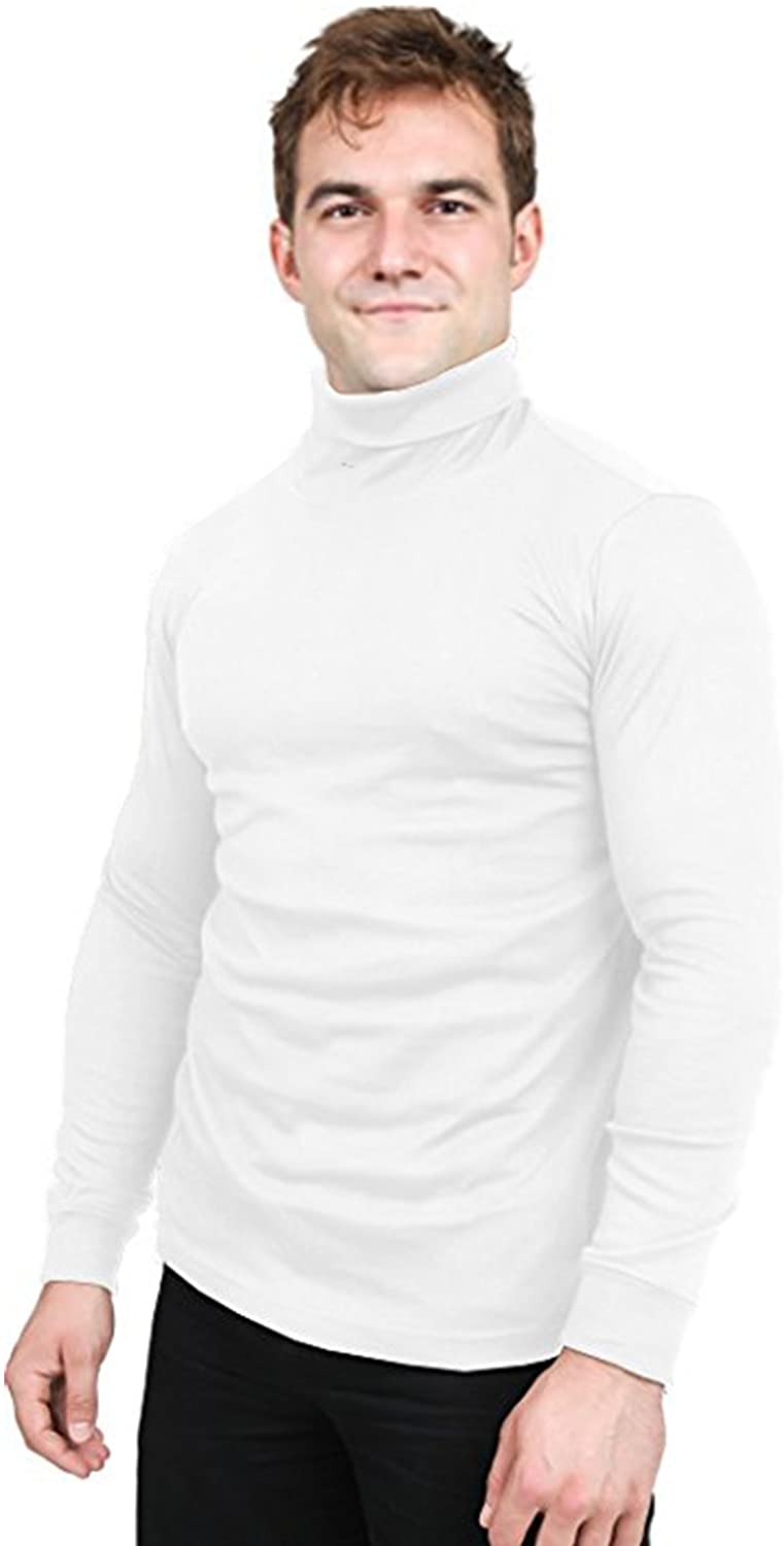 Eimvano Wear Premium Cotton Blend Interlock Turtleneck Men T-Shirt 