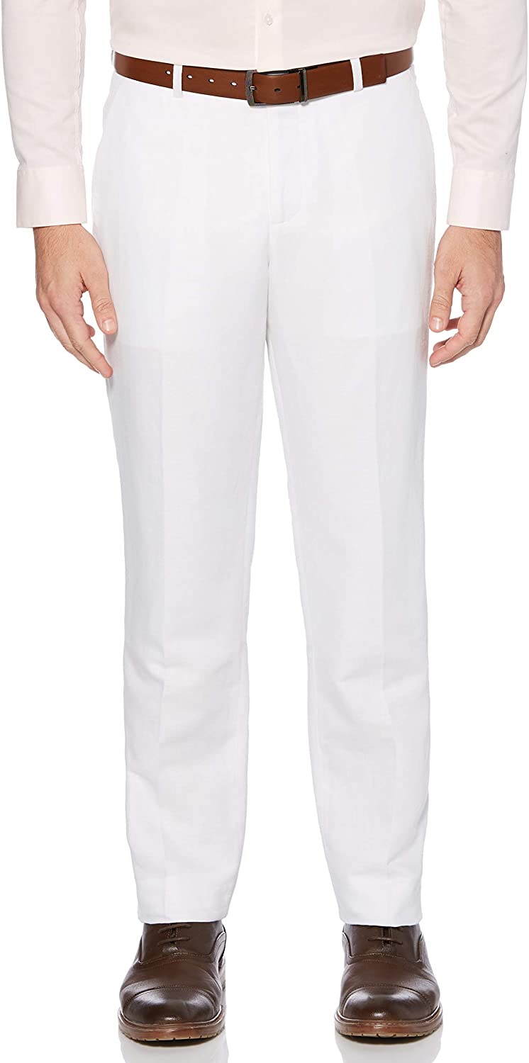 Perry Ellis Mens Portfolio Modern Fit Linen Blend Pants