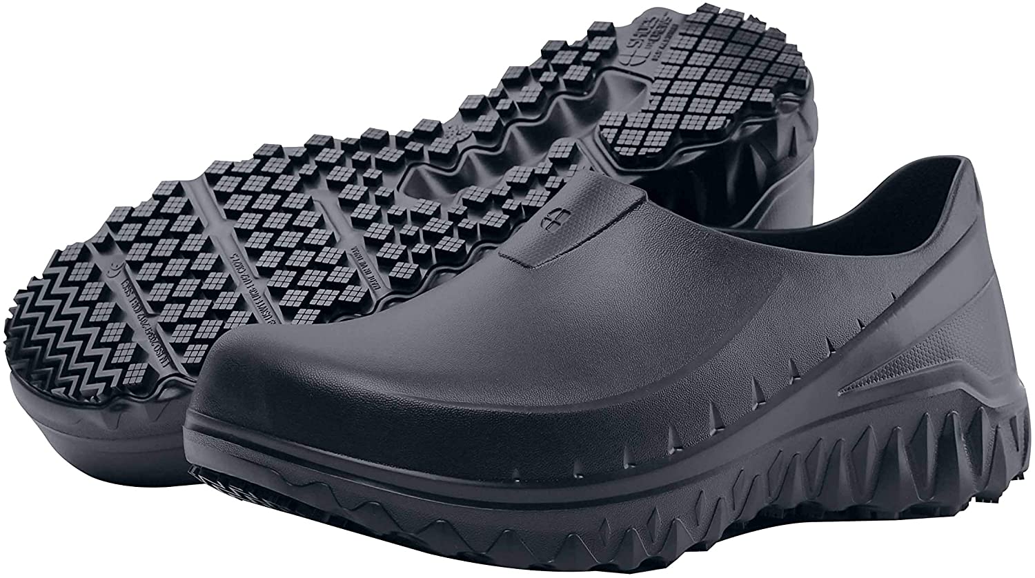 Men's Bloodstone Slip Resistant Slip-On Shoes - Soft Toe - Black Size 15(M)
