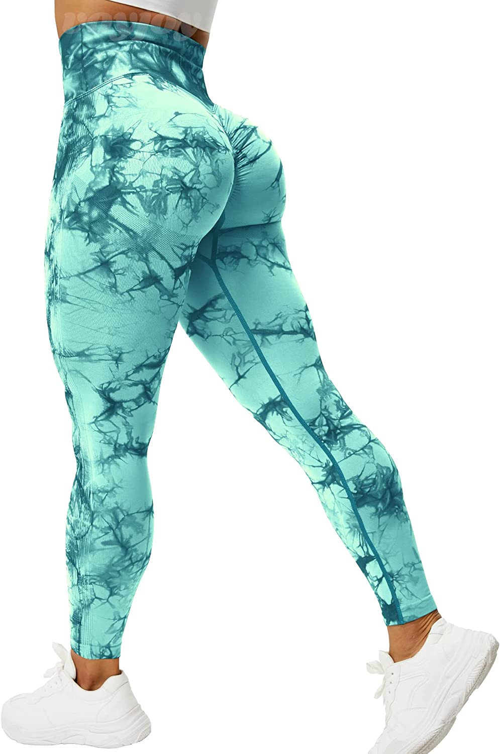 Yoga Leggings Nessaj Tie Dye Fitness Leggings Seamless Bubble Butt