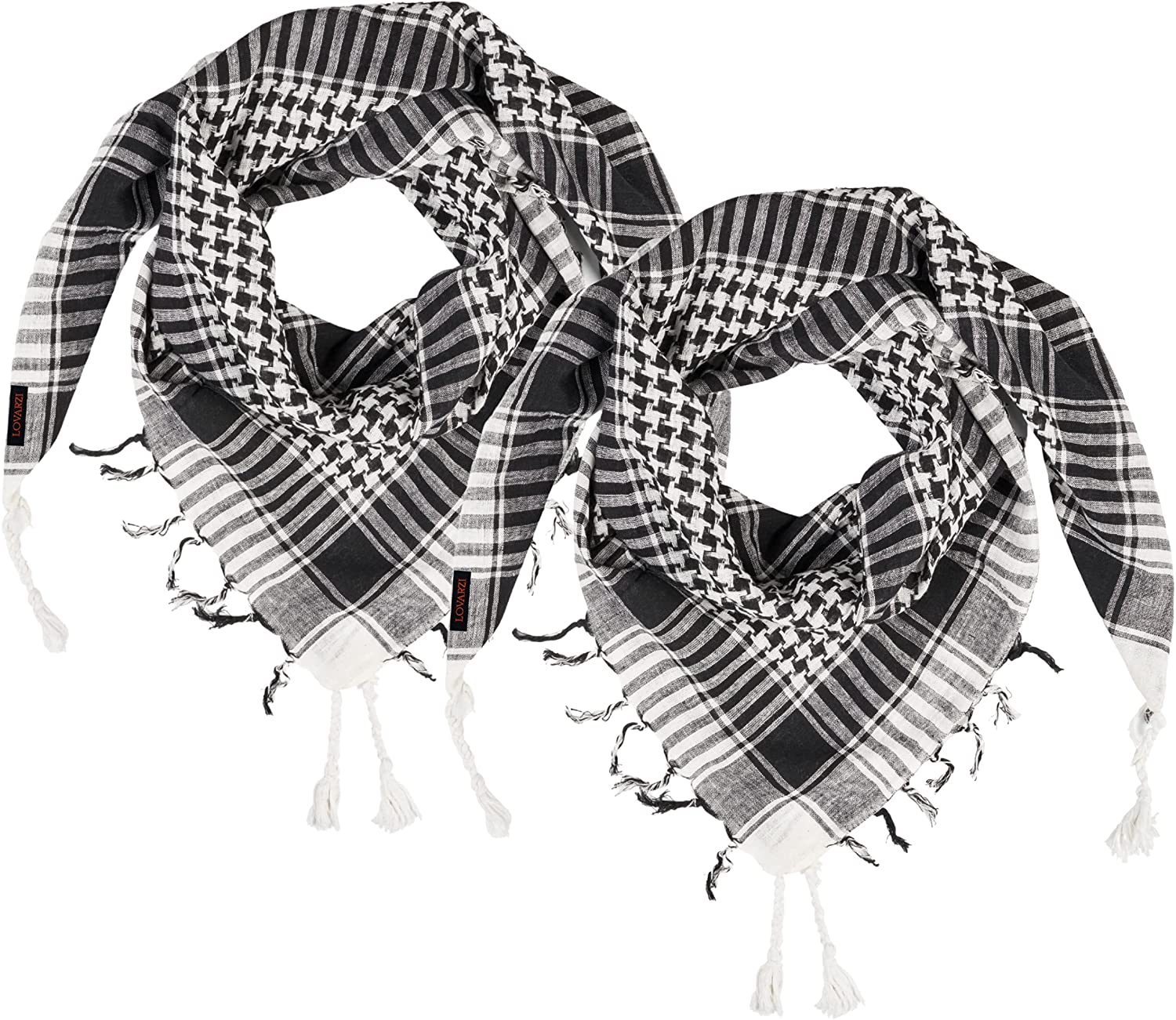 LOVARZI Shemagh Cottons Arab Keffiyeh Tactical Military Scarf Head Neck Face Wrap