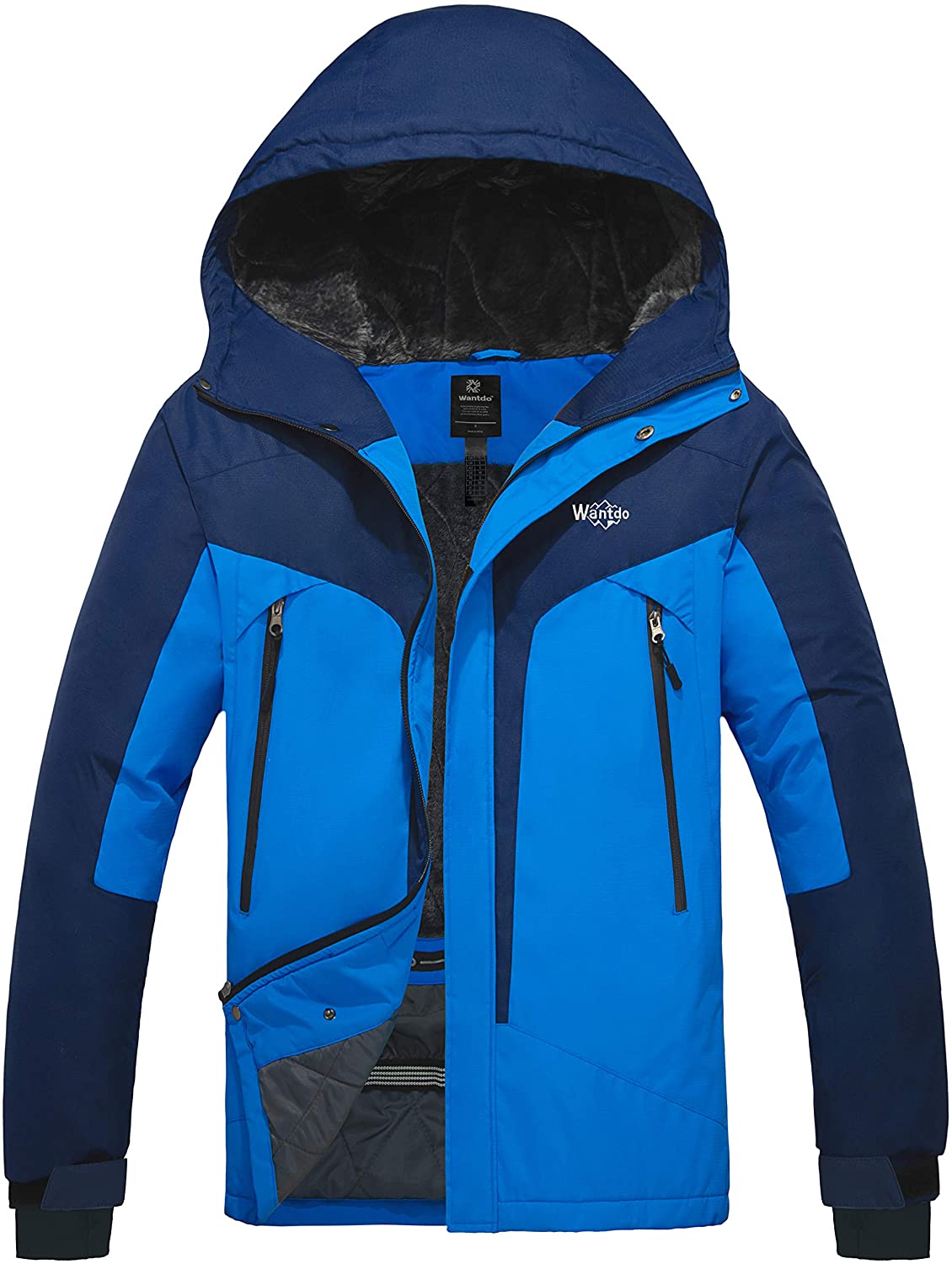 Wantdo Men's Waterproof Snowboarding Jacket Windproof Ski Jackets Winter  Snow Coats Warm Fleece Raincoats