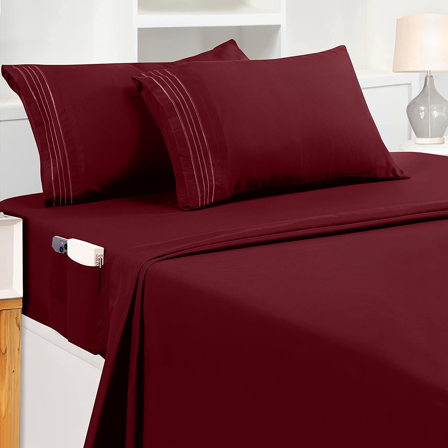 Utopia Bedding Queen Sheet Set – Soft Microfiber 4 Piece Luxury Bed Sheets  with