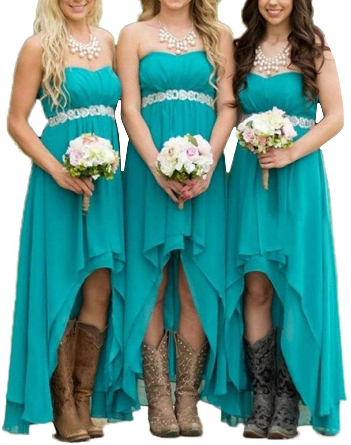 Teal country hot sale bridesmaid dresses