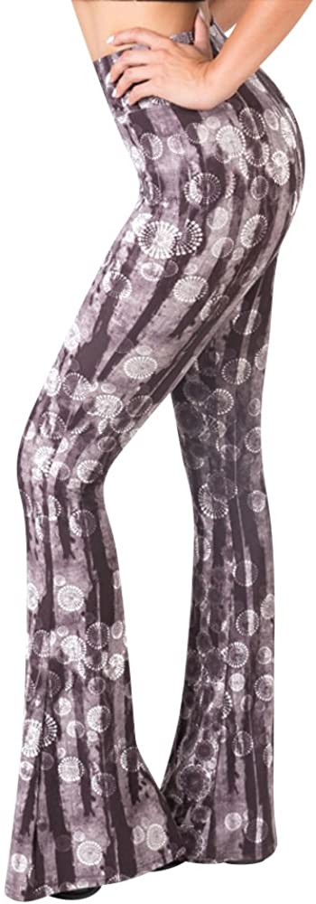 SATINA High Waisted Flare Palazzo Wide Leg Pants, Printed & Solid, Reg &  Plus