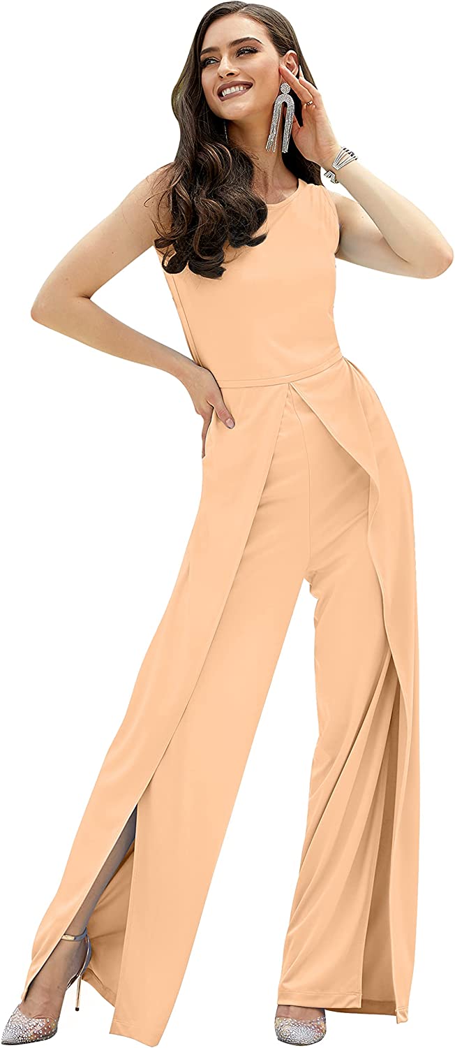 Long Sleeve Dressy Elegant Wide Leg Fall Jumpsuit Romper Outfit - NT175 -  KOH KOH® Women's Clothing