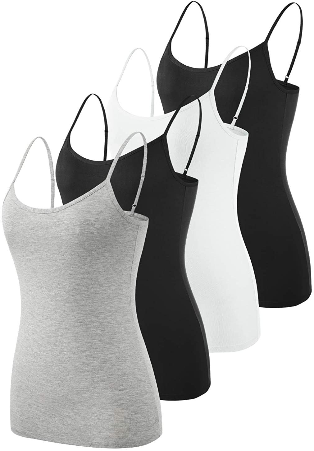 Vislivin Womens Cotton Camisole Adjustable Strap Tank Tops with Shelf Bra  Stretch Undershirts : : Clothing, Shoes & Accessories