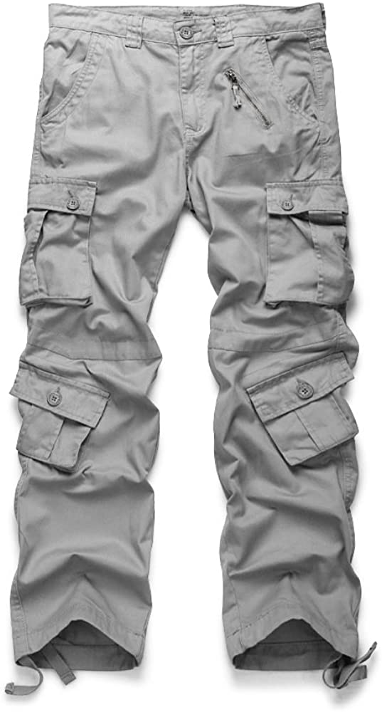 OCHENTA Men's Casual Military Cargo Pants, 8 Pockets for Work Combat  Outdoor Tro