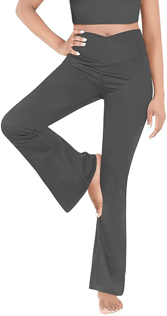  Esobo Women's Bootcut Yoga Pants with Pocket Crossover