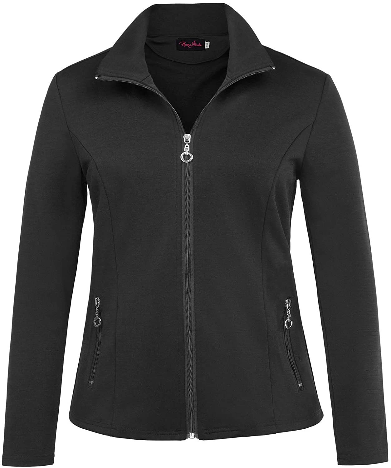 Hanna Nikole Plus Size Running Jackets for Women Full Zip with Thumb Holes 