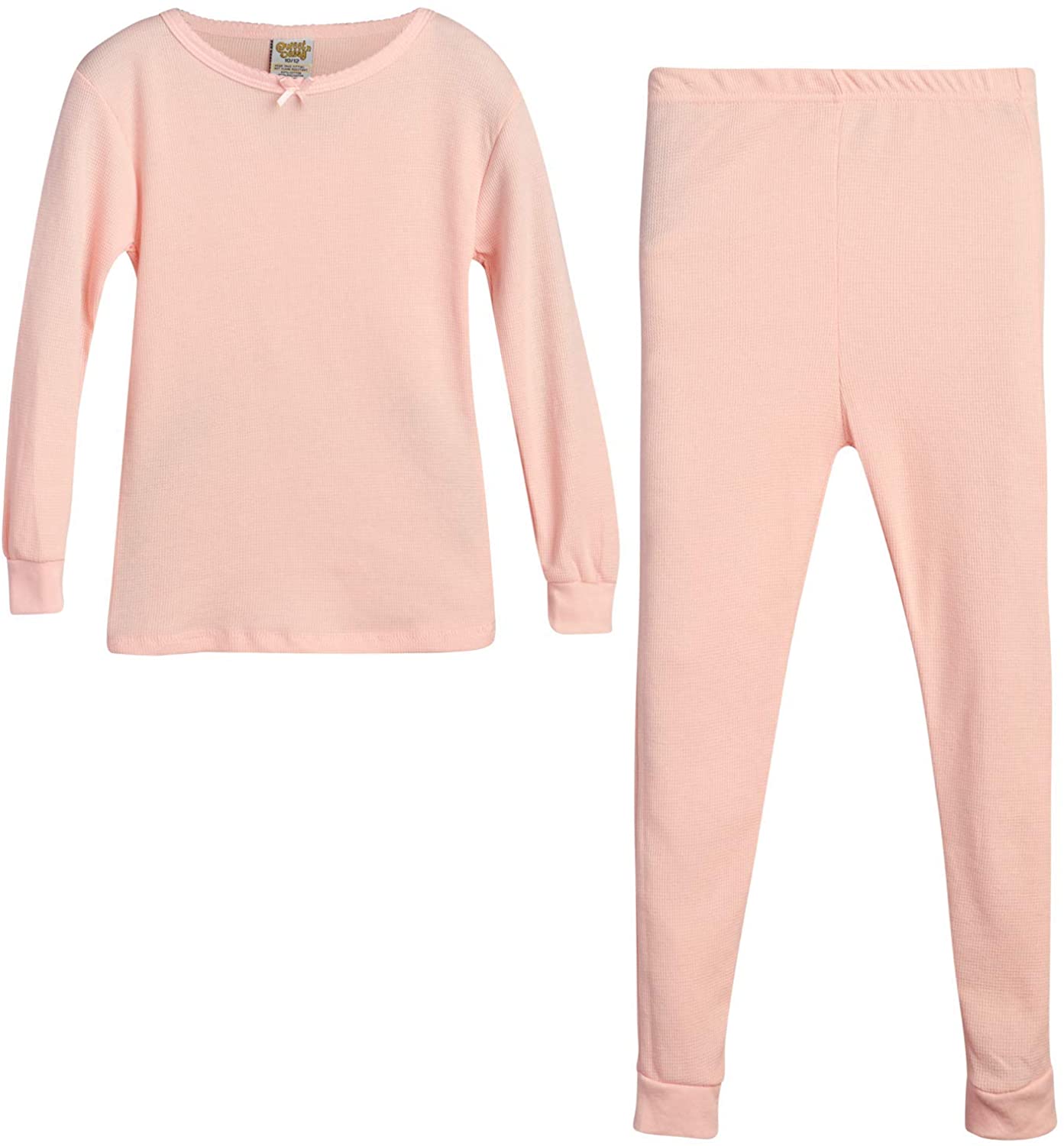Sweet & Sassy Girls' 2-Piece Thermal Warm Underwear Top and Pant Set 
