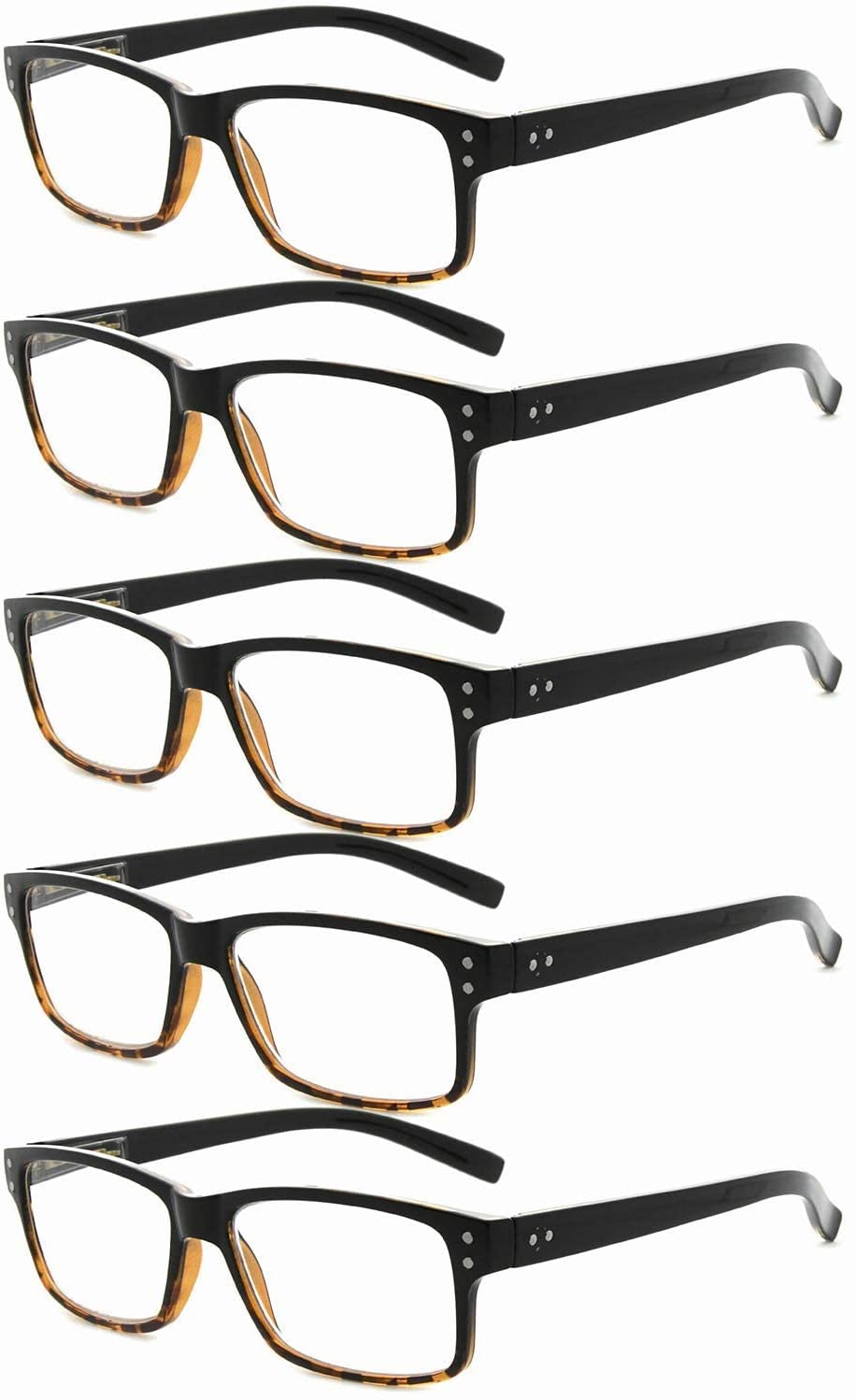 Eyekepper vindimia Flex ligero plastico marco amarillo tenido lentes computadora gafas lectores ojogafas negro 2.5 