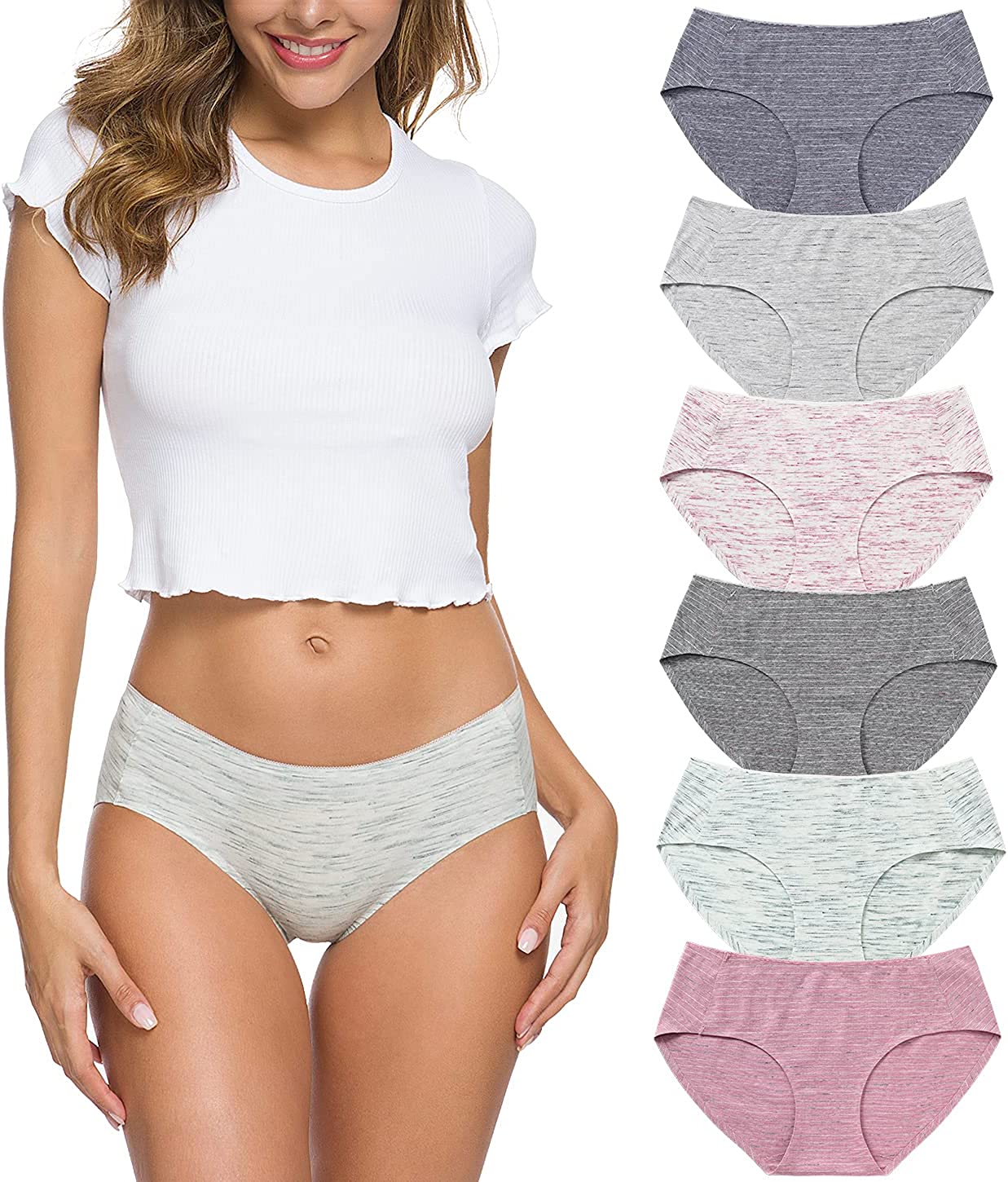  Wealurre Cotton Womens Breathable Panties Seamless Comfort  Underwear
