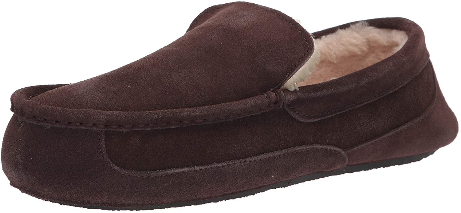 Dearfoams Men's Suede Classic Moccasin Slipper