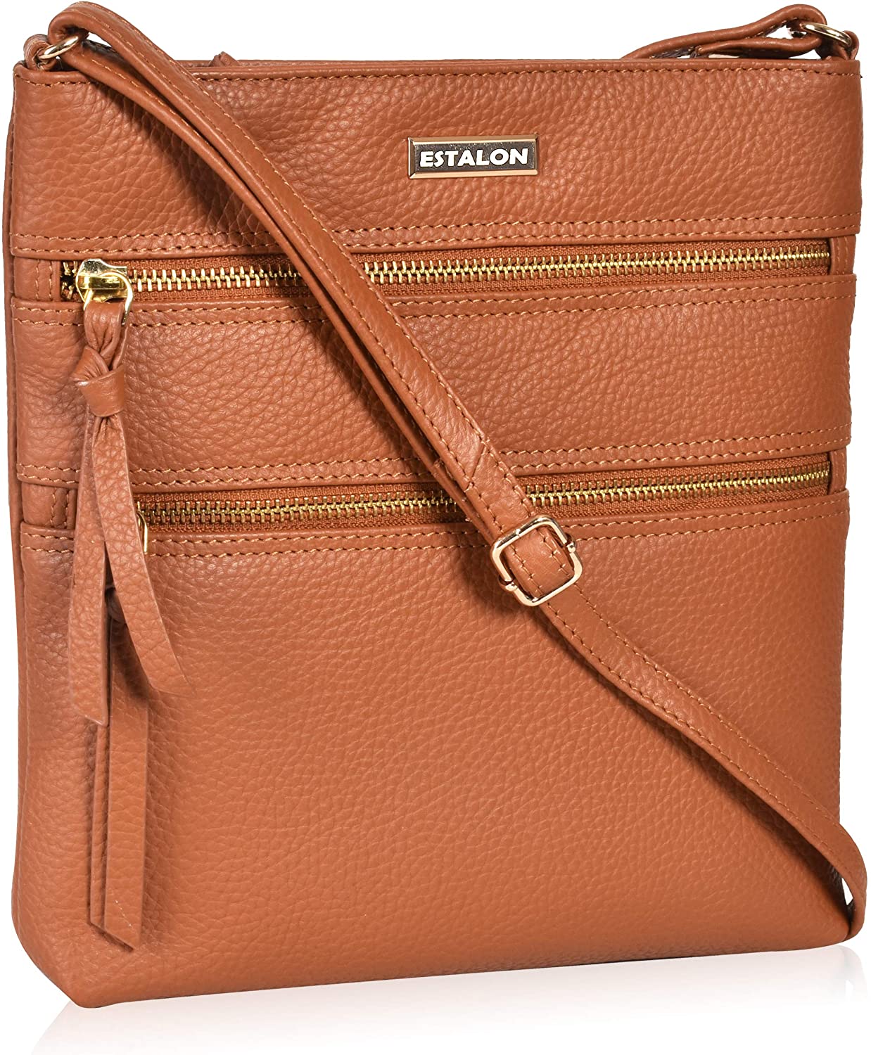 ESTALON Leather Crossbody Purse for Women- Small Crossover Long Over the  Shoulder Sling Womens Purses and Handbags