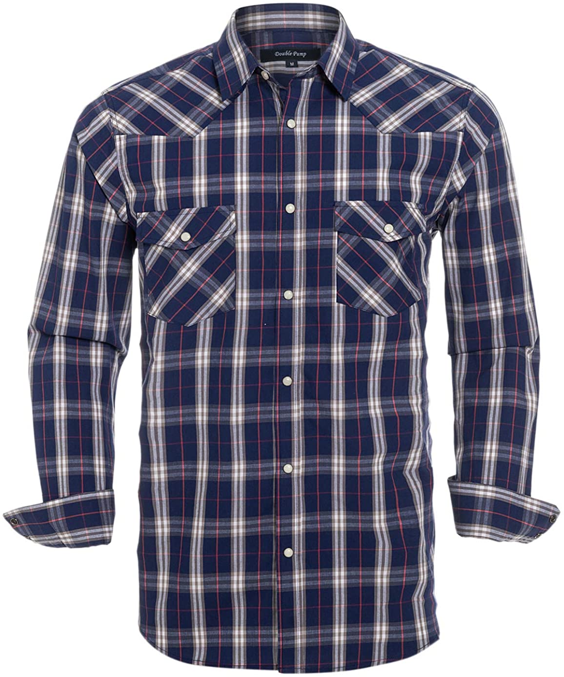 Western Shirts for Men with Snap Buttons Regular Fit Plaid Mens Long Sleeve  Shir