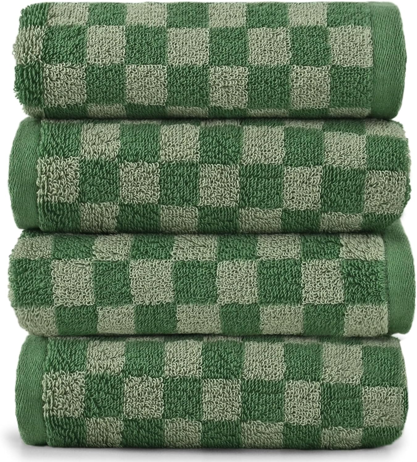 Jacquotha Green Hand Towels for Bathroom Set of 4 - Cute Checkered Hand  Towel