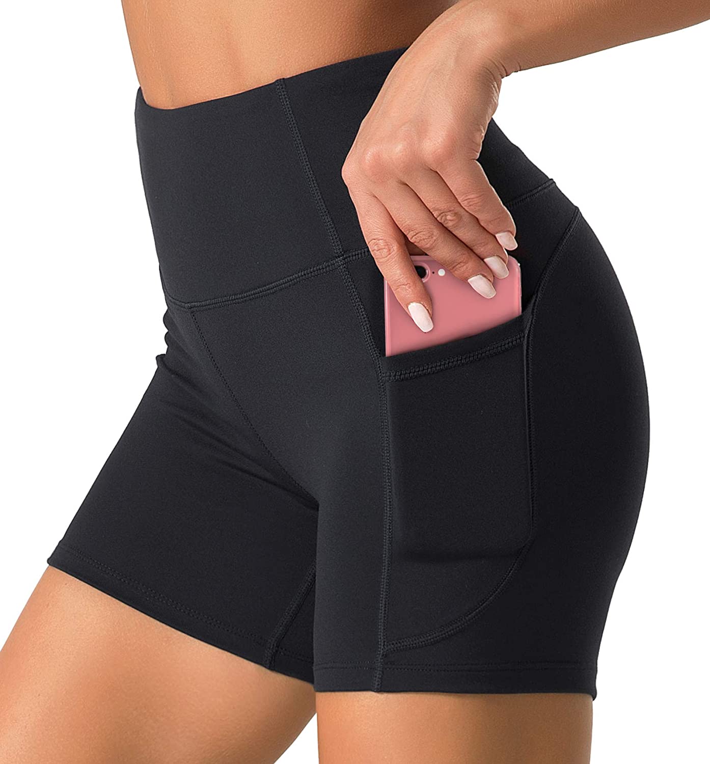 Dragon Fit High Waist Yoga Shorts for Women with 2 Side Pockets Tummy  Control Ru | eBay