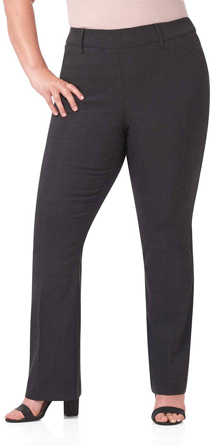 Rekucci Curvy Woman Ease into Comfort Barely Bootcut Plus Size Pant 