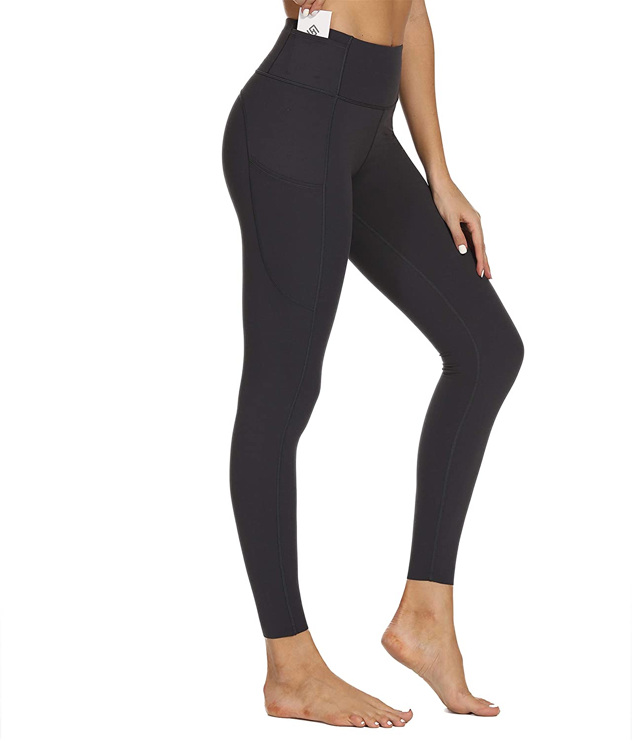 Houmous Women's 4 Out Pockets Buttery Soft High Waisted Full-Length Yoga  Pants