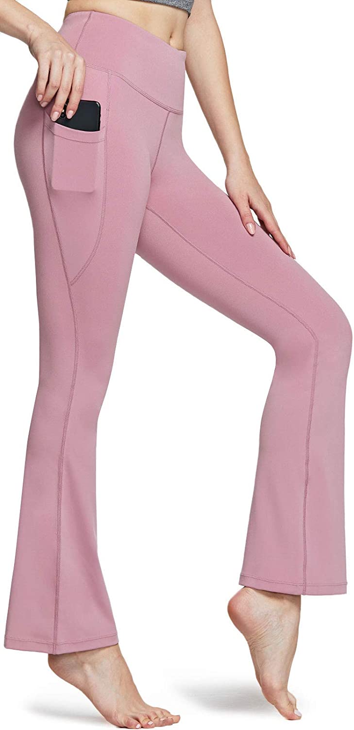  TSLA Womens Bootcut Yoga Pants with Pockets, Tummy Control  High Waist Bootleg Yoga Pants, 4 Way Stretch Workout Pants, Pocket 27''  Aerisupport Stone, X-Small : Clothing, Shoes & Jewelry