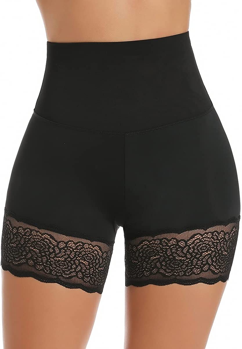 SHAPERIN Tummy Control Shapewear Shorts for Women High Waist Body Shaper  Slip Shorts Lace Thigh Slimmer Under Dresses