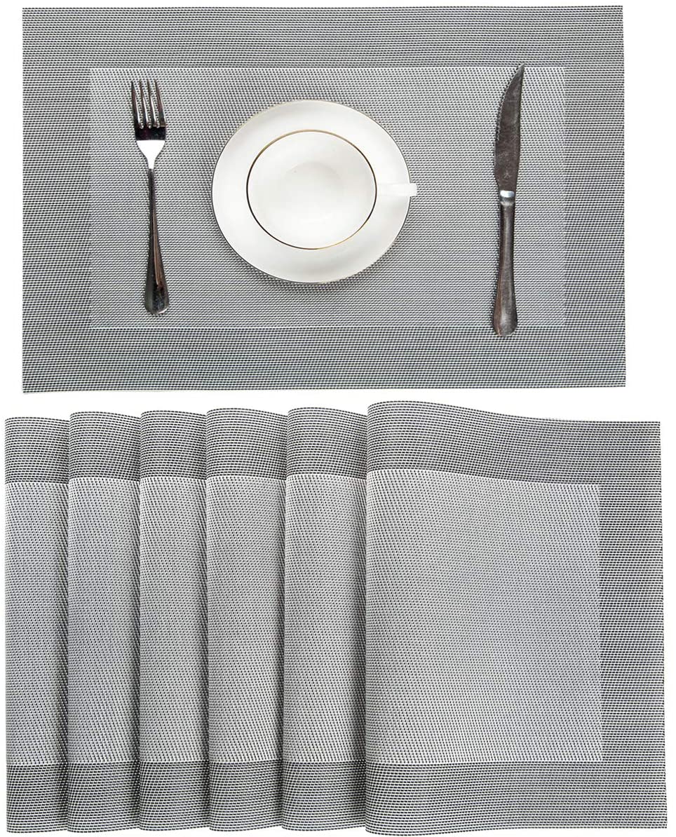 Pauwer Placemats with Table Runner Set Heat Resistant Washable Woven