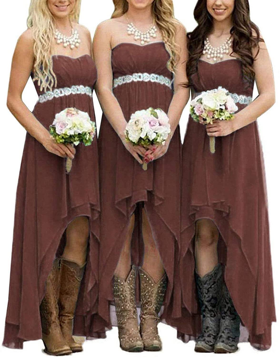 Faxpox Women's Chiffon Country Bridesmaid Dress Western Wedding Guest Dress  : : Clothing, Shoes & Accessories