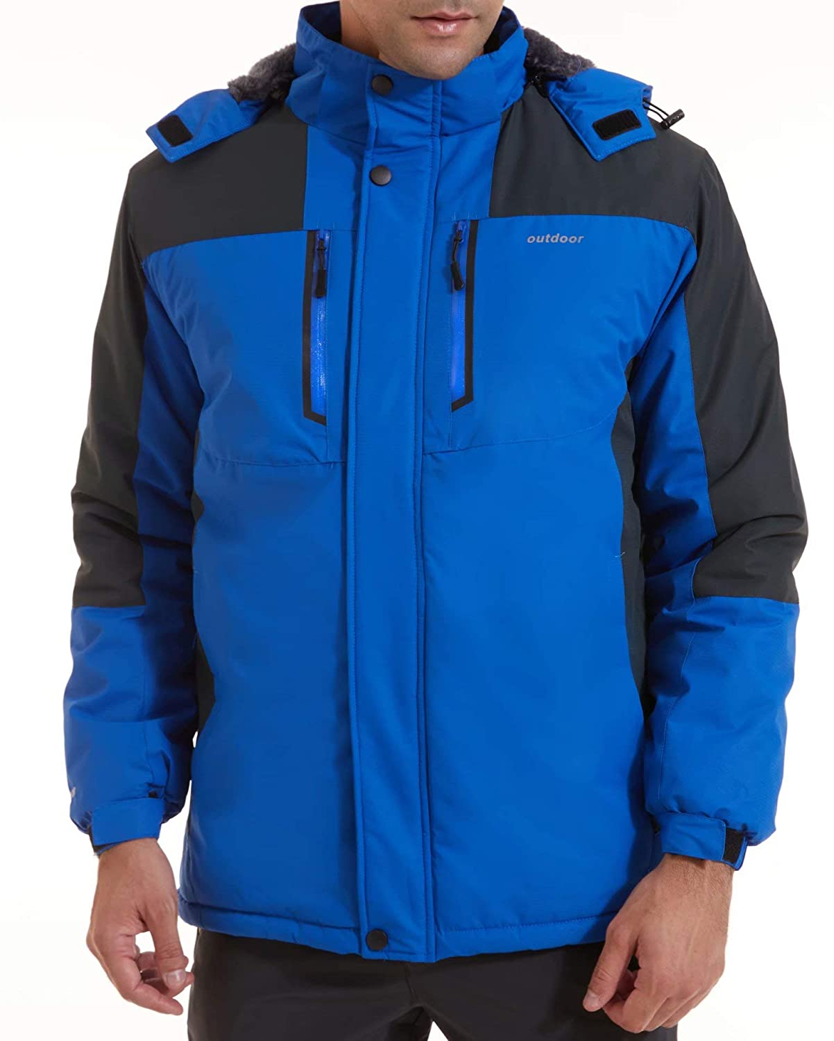 MAGCOMSEN Men's Winter Coats Water Resistant Ski Snow Jacket Warm ...