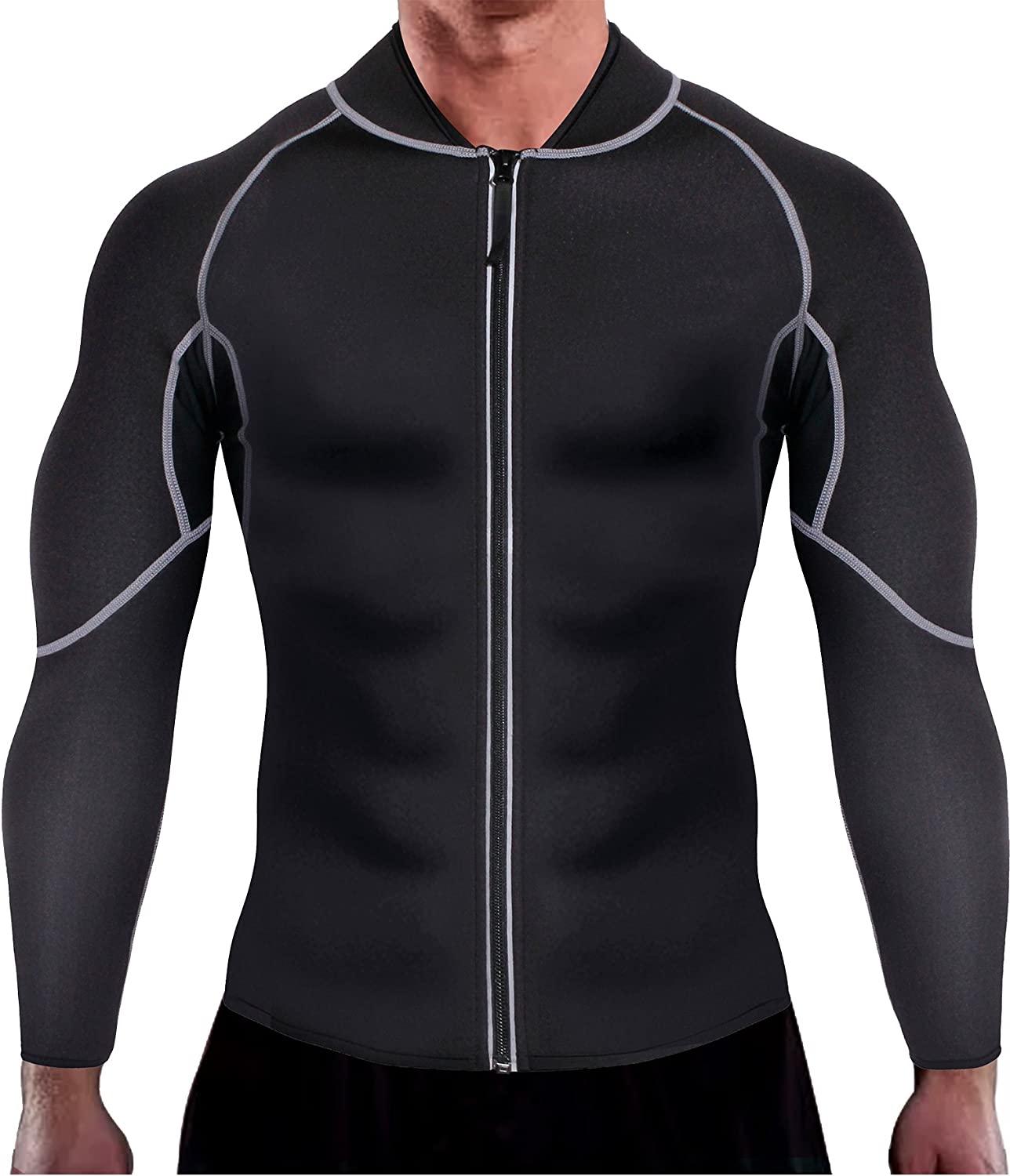 Men Exercise Sweat Hot Dress Shirt Sauna Suit Neoprene Slimming Fitness Jacket