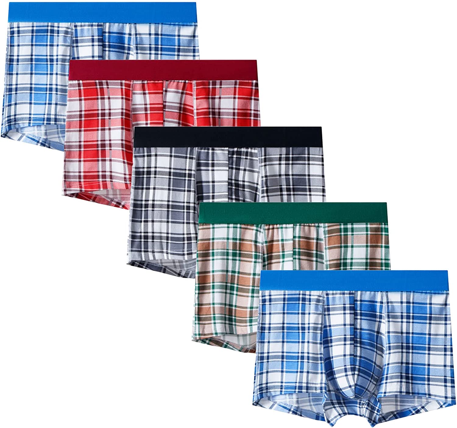 Aserlin Men's Underwear Boxer Briefs 5 Pack Cotton No Ride-up Sport  Underwear