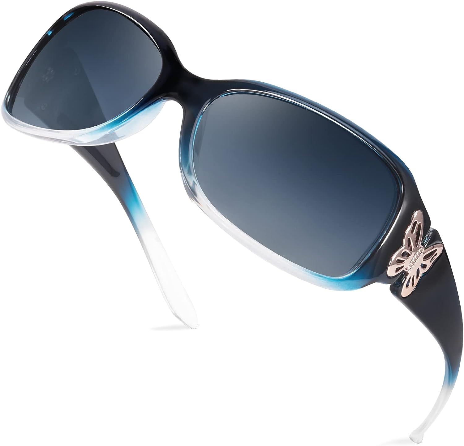 LVIOE Polarized Sunglasses for Women, Fashion Butterfly Decoration Driving  Fishi
