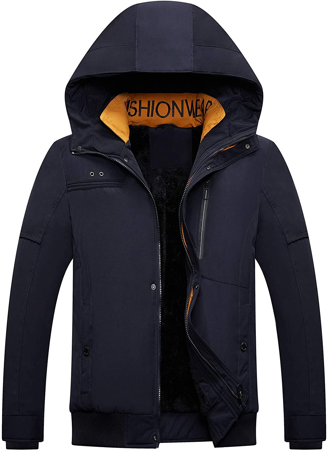 FTIMILD Men's Mountain Waterproof Ski Jacket Winter Windbreaker Windproof Warm Snow Coat Hooded Raincoat 