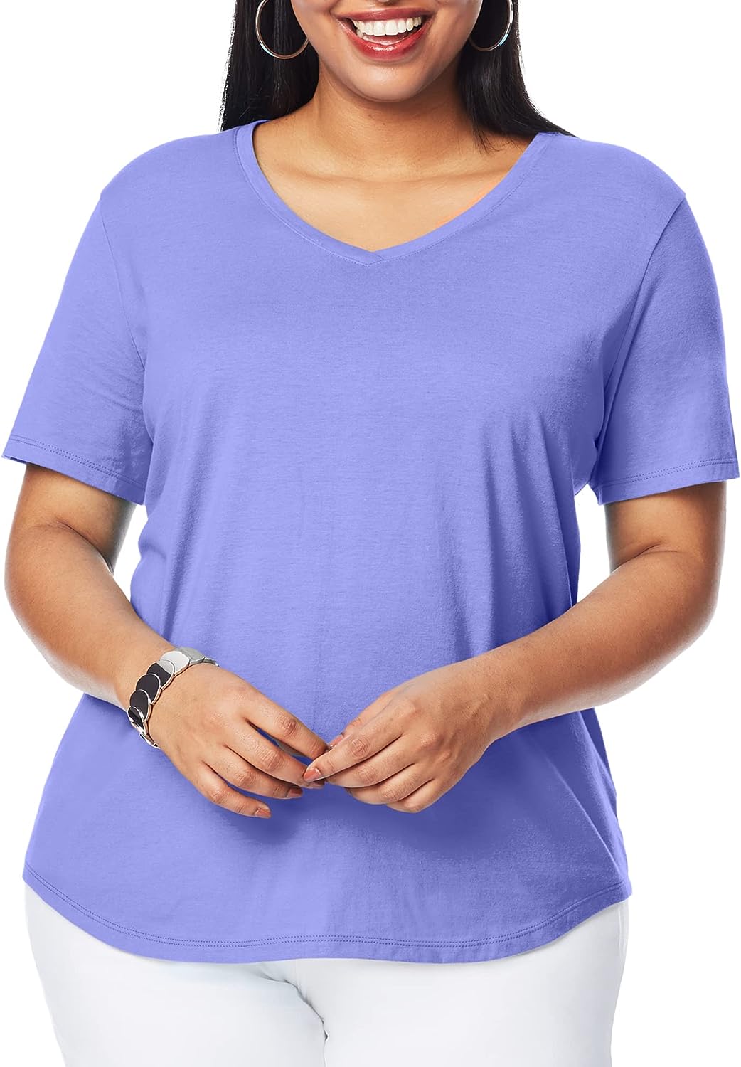 JMS Long-Sleeve Scoop-Neck 100% Cotton Women's Tee