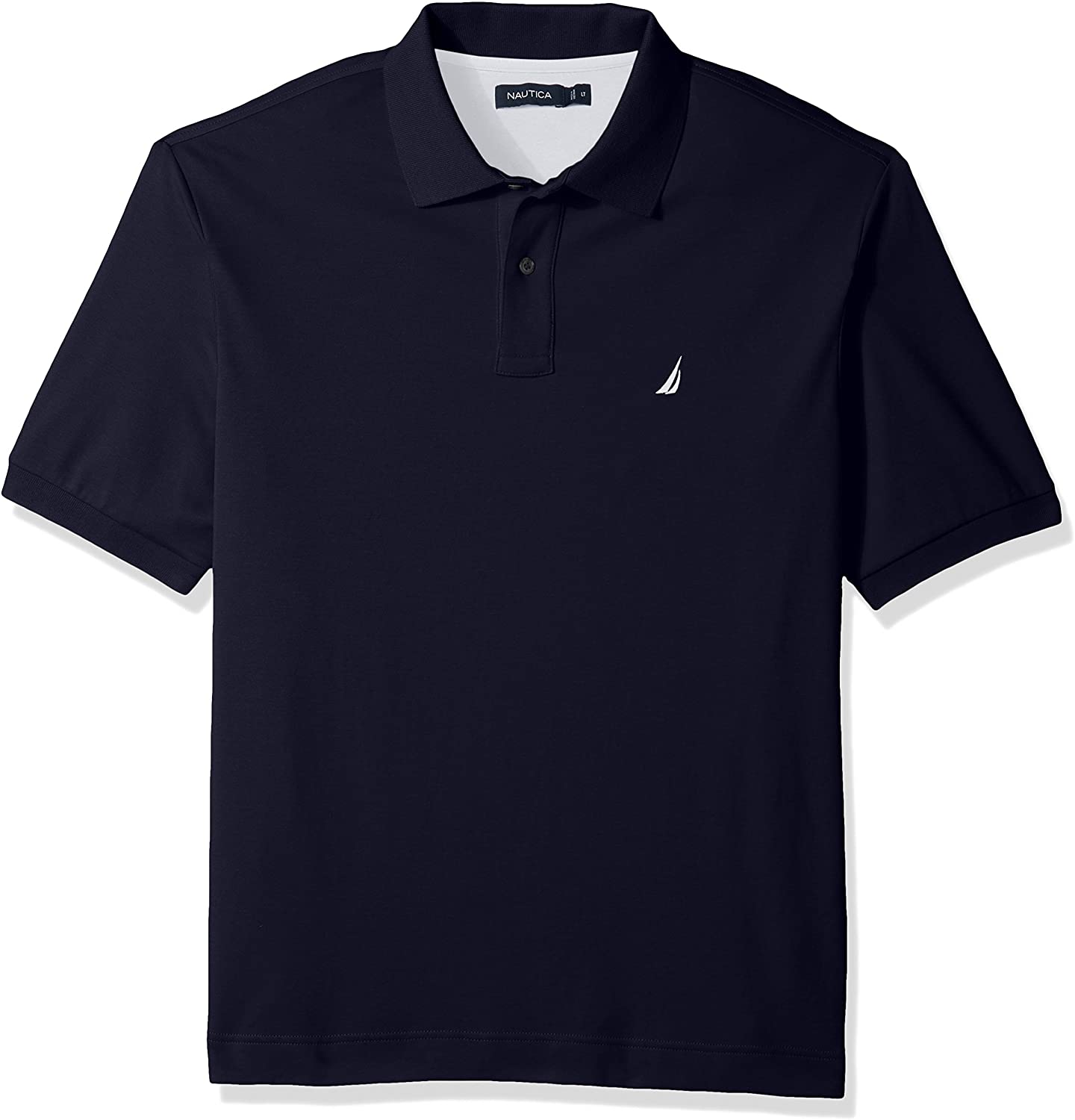 Nautica Mens Polo Shirt Gray Heathered Short Sleeve Slim Fit 100% Cotton XL  New
