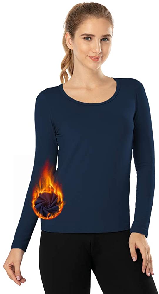 MANCYFIT Thermal Top for Women Turtleneck Shirt Long Sleeve Undershirt Ultra Soft Fleece Lined Base Layer 