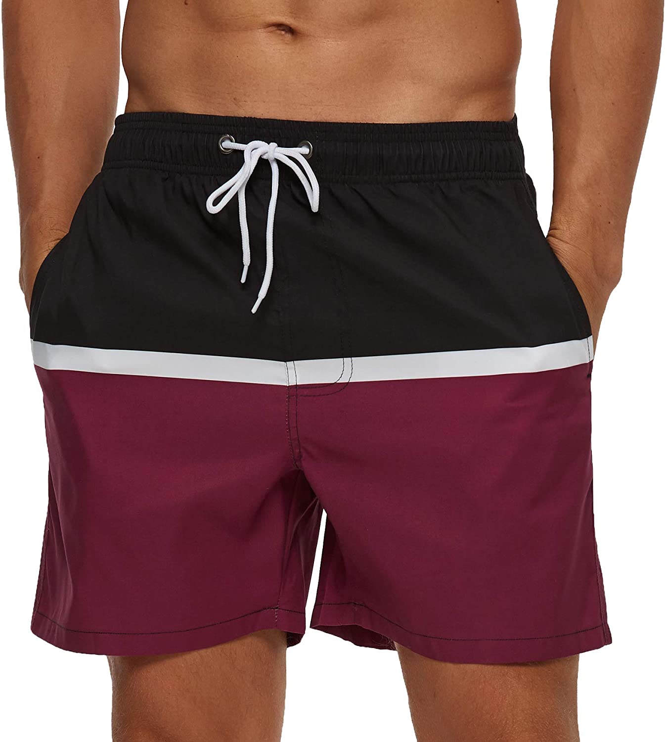 silkworld men's swim trunks quick dry shorts with pockets