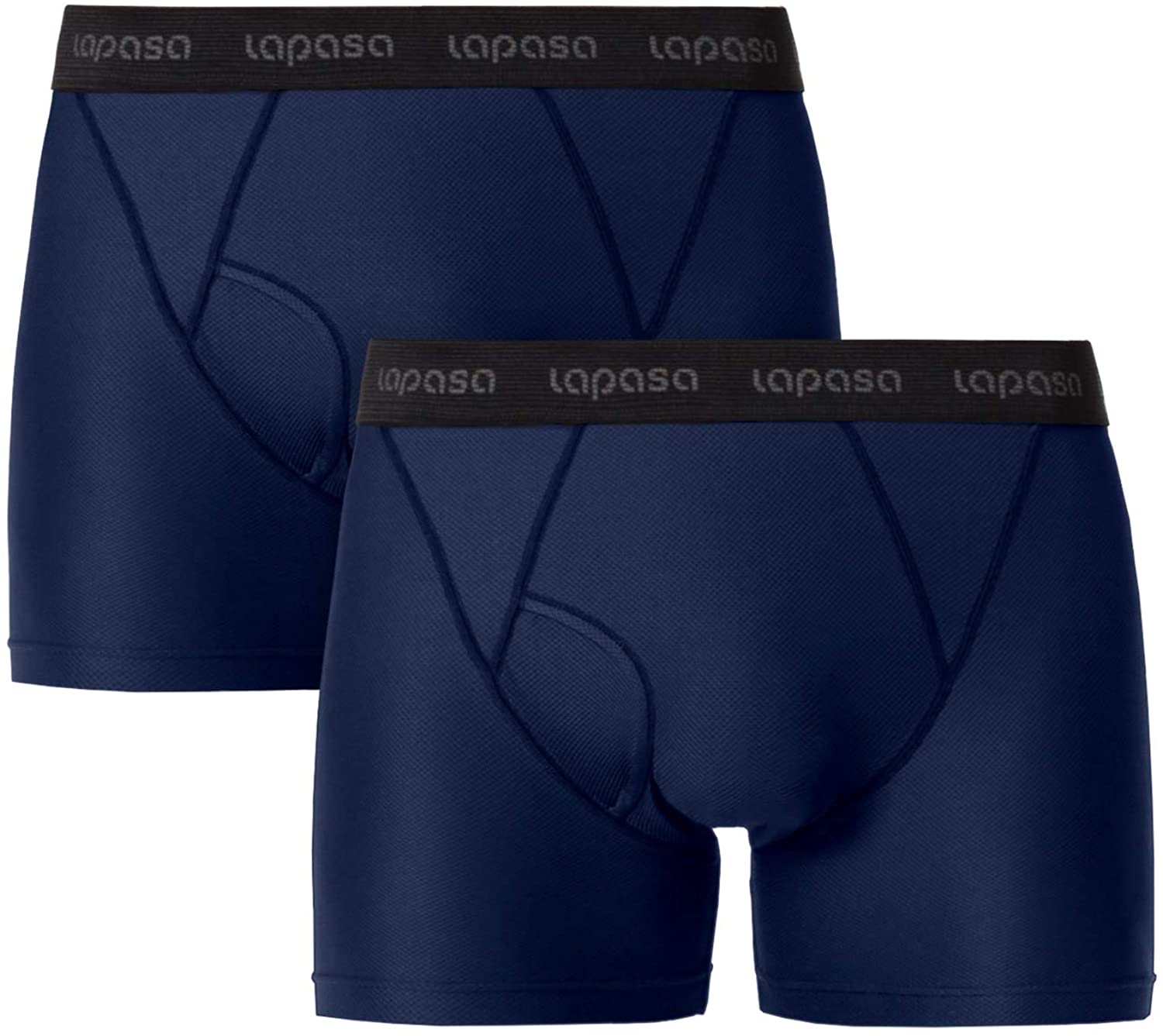 LAPASA Men's 2 Pack Quick Dry Travel Underwear Breathable Mesh Boxer Briefs  for