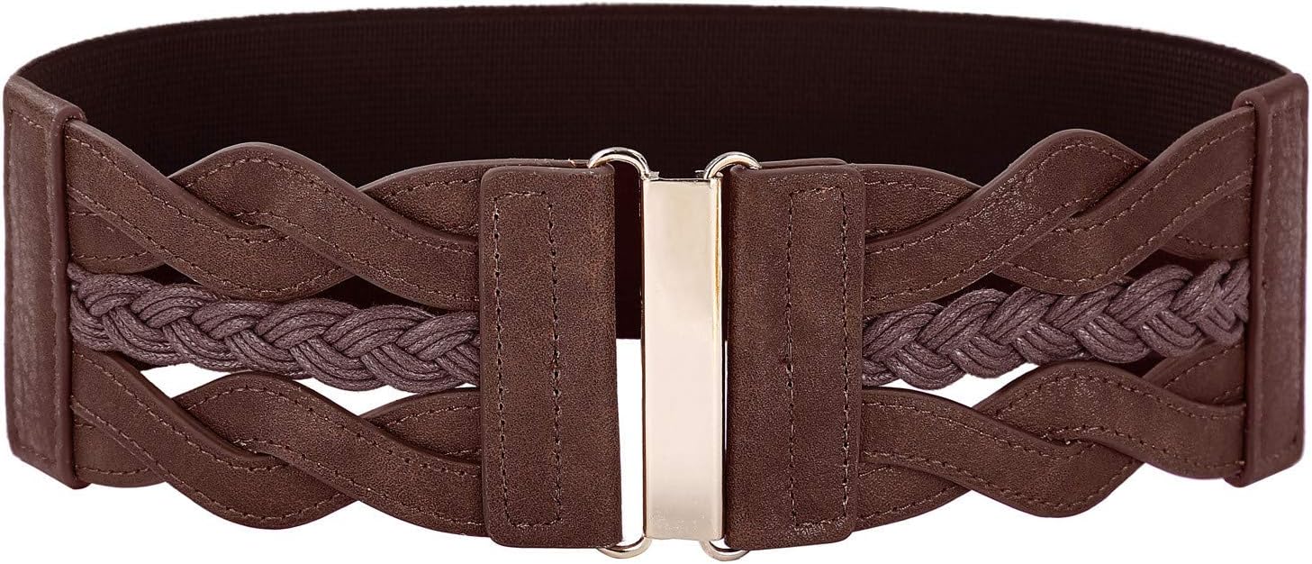 GRACE KARIN Women's Elastic Vintage Belt Stretchy Retro Wide Waist Cinch  Belt(Apricot,S) at  Women's Clothing store