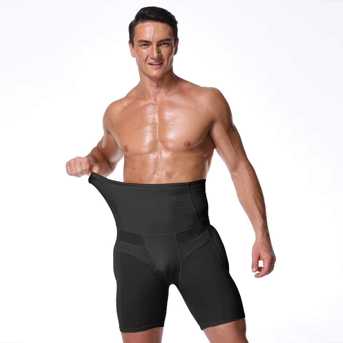 Men's Tummy Control Slimming Shorts High Waist Body Shaper Trimming ...