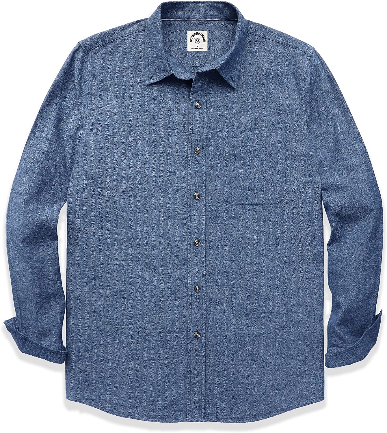 Dubinik Mens Plaid Long Sleeve Casual Button-Down Shirts 100% Cotton Easy Care Regular Fit